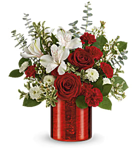 Roses, Alstroemeria, Mini Carnation, Mums, Waxflower