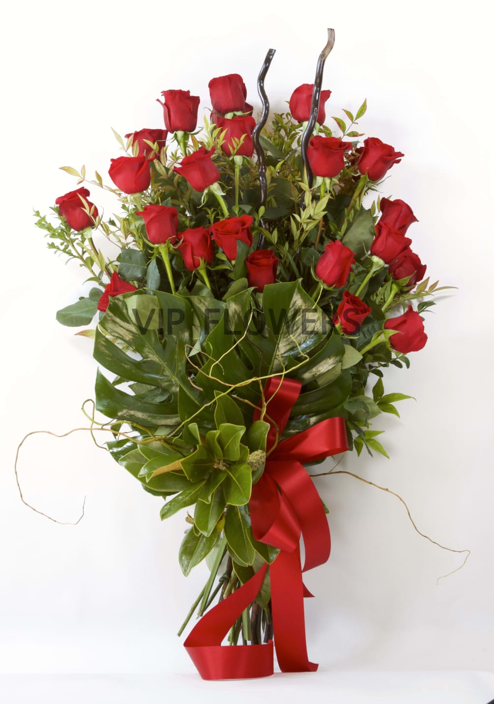 2 Dozen Red Roses Long Stem By Vip Flowers