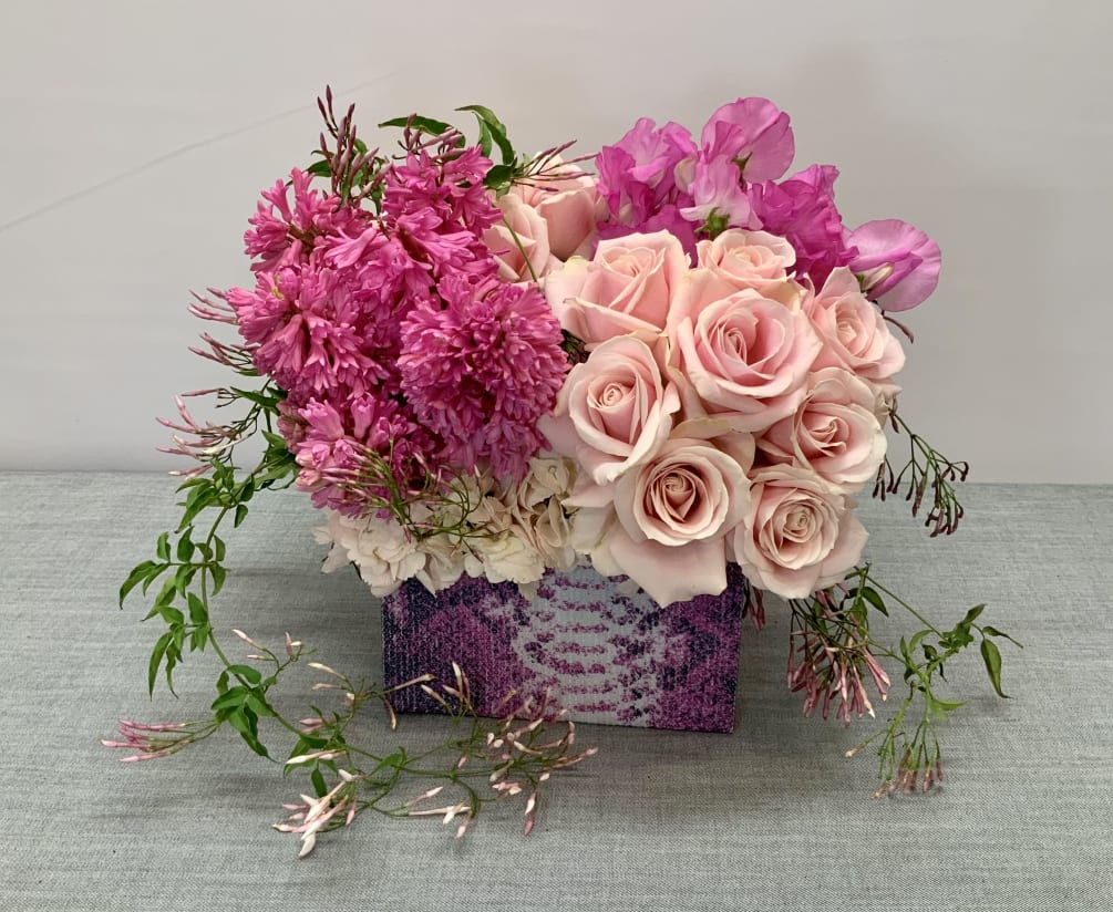 A beautiful arrangement with shades of pink.
