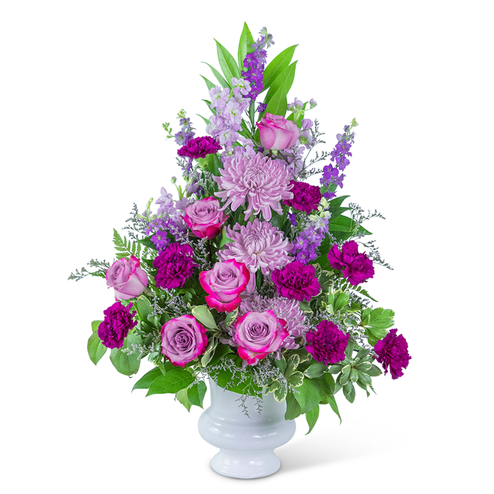 Our Majestic Urn overflows with vibrancy.  It&#039;s filled with deep, pink