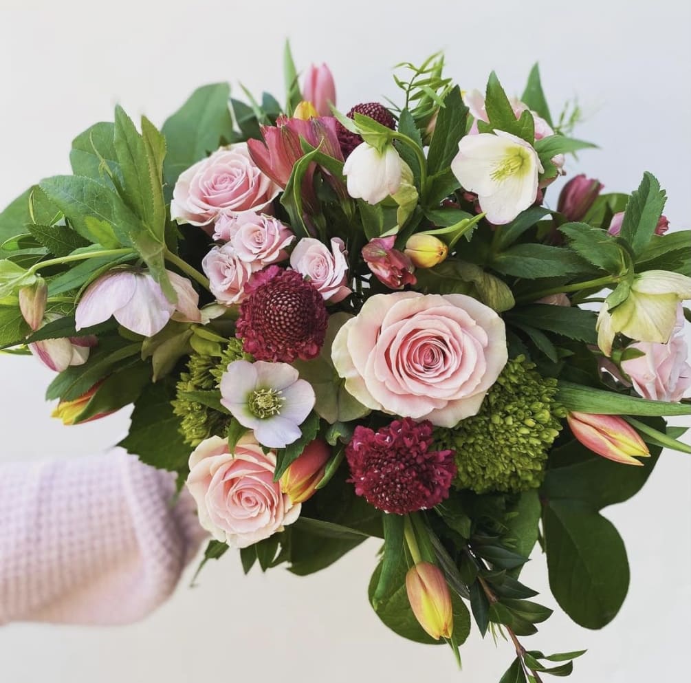 A splash of brights and pastels in this stunning bouquet. 