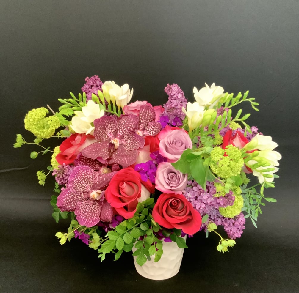 Gorgeous arrangement filled with a mixture of our best choice in flowers.