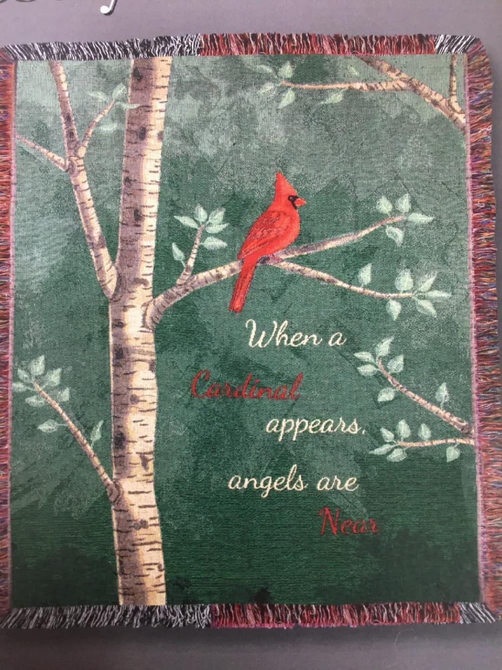 When A Cardinal Appears Throw By Colwell Flower Shop