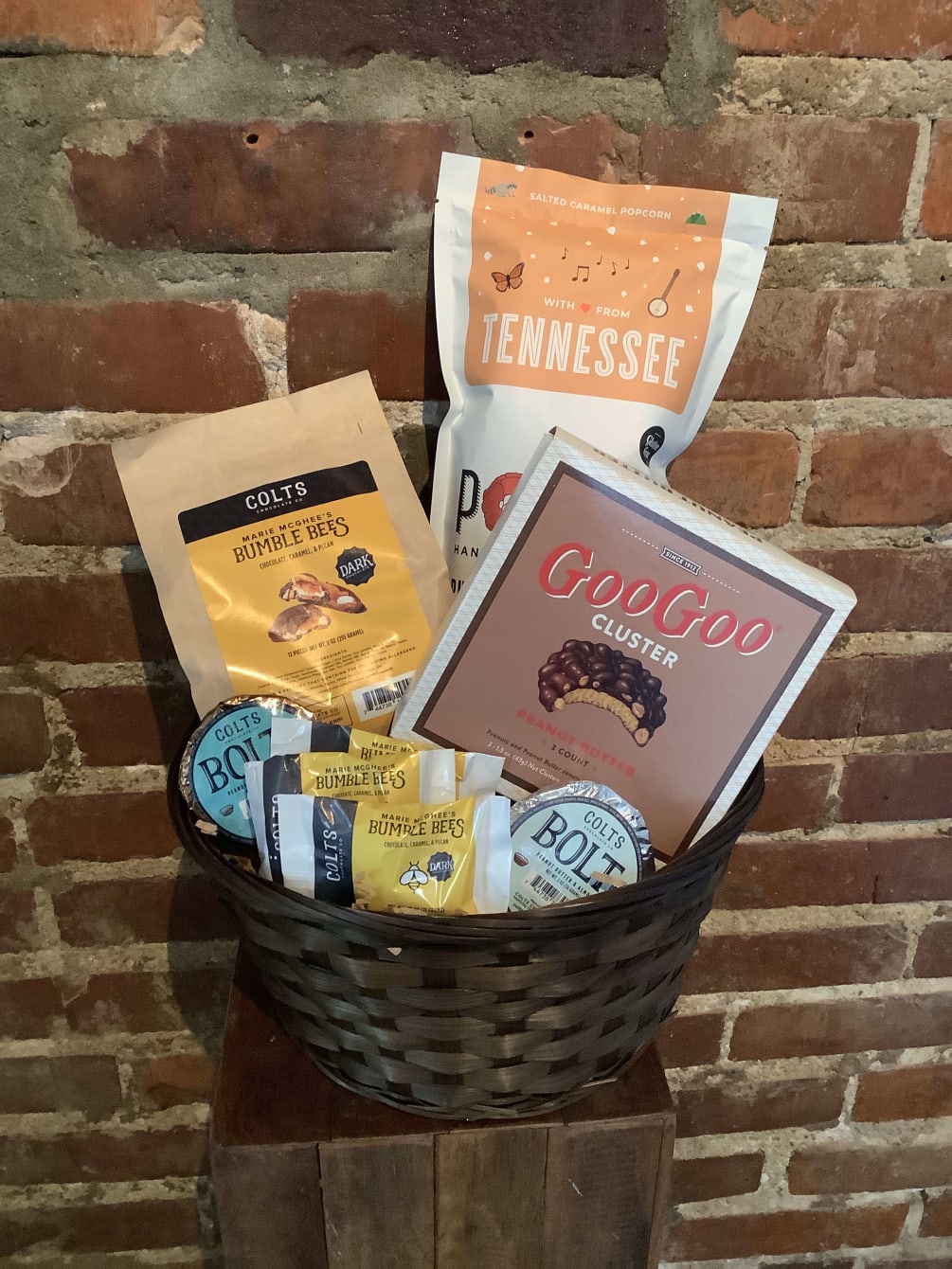Get a basket full of local Nashville based goodies.

Flavors can vary based
