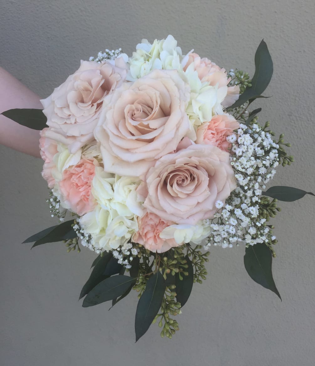 Hydrangea Roses and Carnations Bouquet by Valley Florist