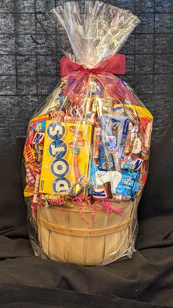Premium Candy carefully placed in a basket and delivered. 