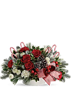 Spread jolly cheer with this magnificent bouquet of Christmas roses and winter