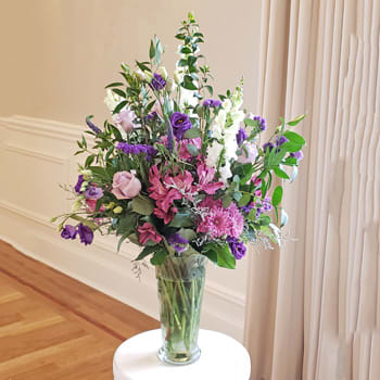 Anniversary, birthday, congratulations...this will be an astounding gift.  Including lisianthus, roses