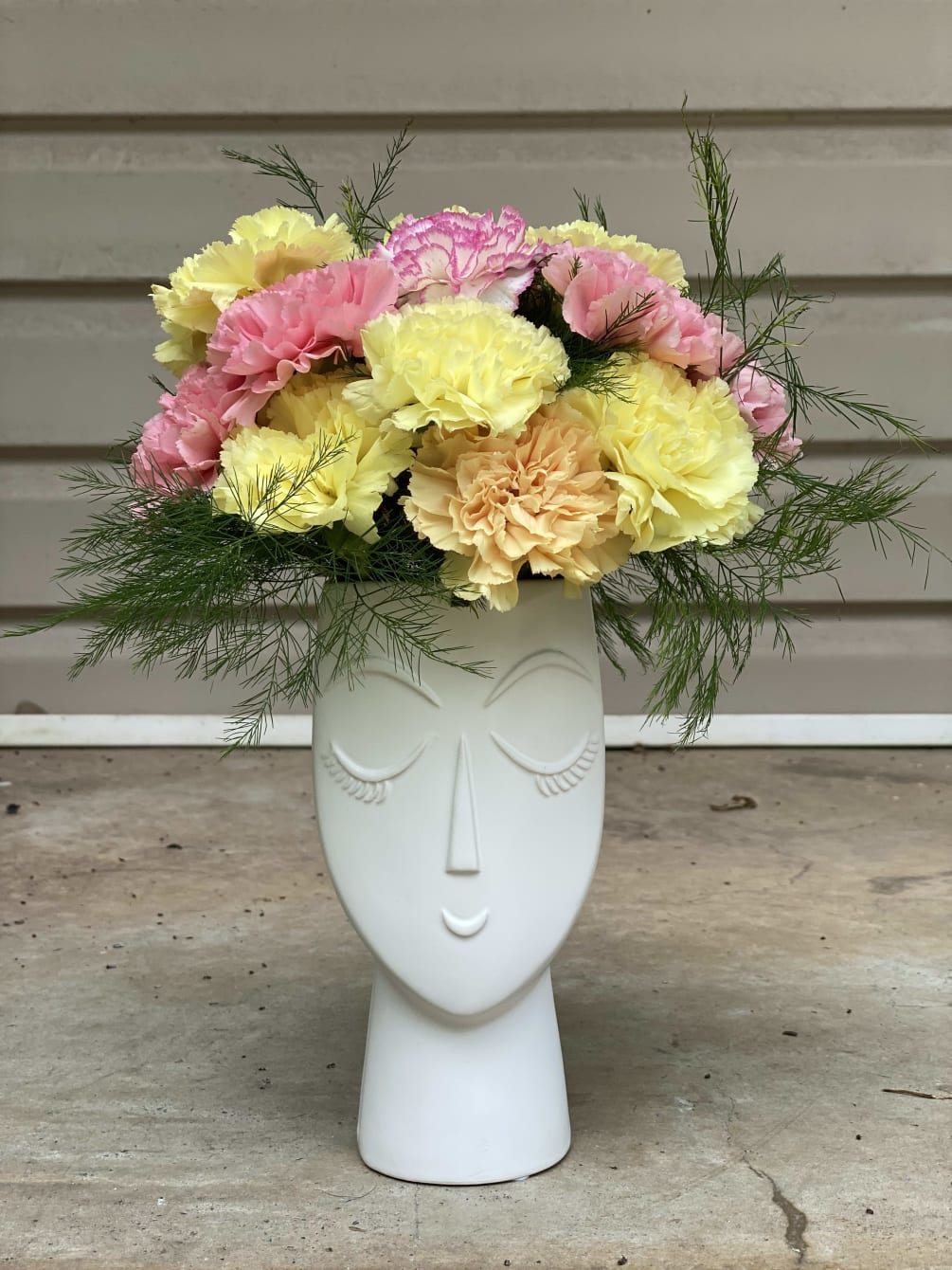 Fresh colored blooms showcased in our signature &quot;Selfie Love&quot; vase. A fun