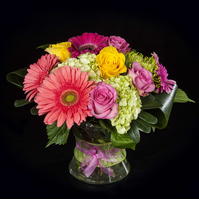 What a bright bunch!  This marvelous melody of bold gerbera daisies