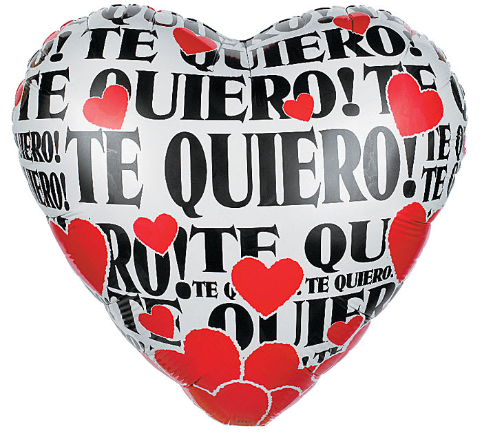 Standard sized mylar that reads &quot;I Love You&quot; in Spanish