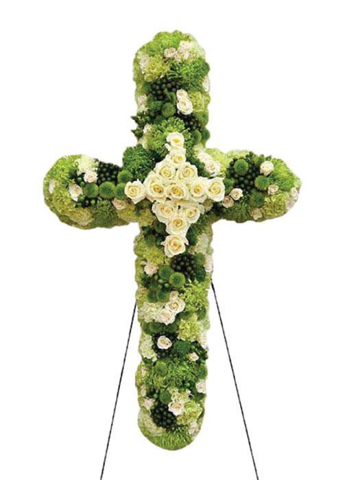 Stunningly simple, this lovely floral cross is a beautiful addition to the