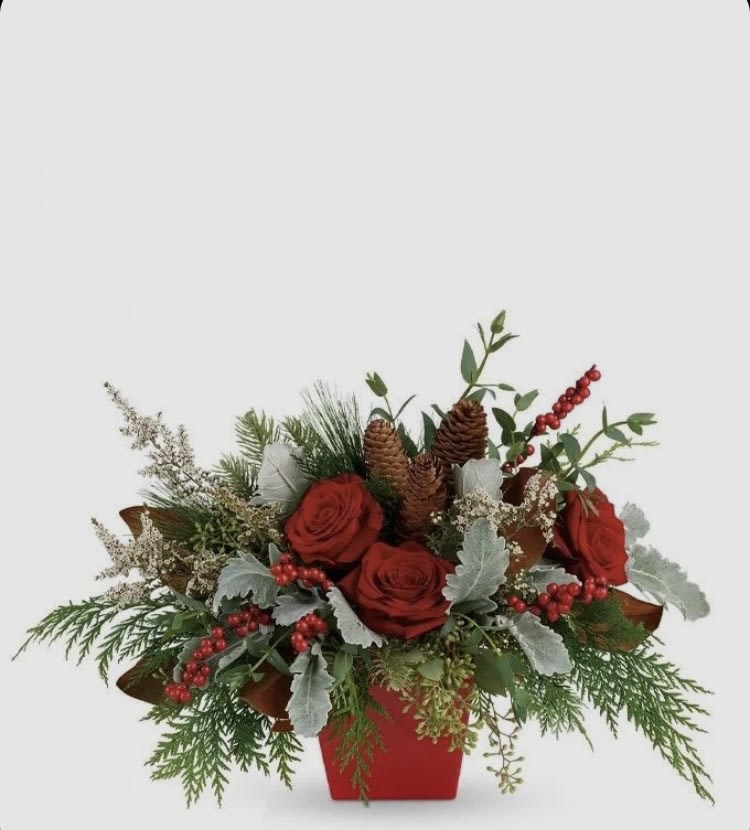 The colors of Christmas are on display in our grand holiday arrangement.