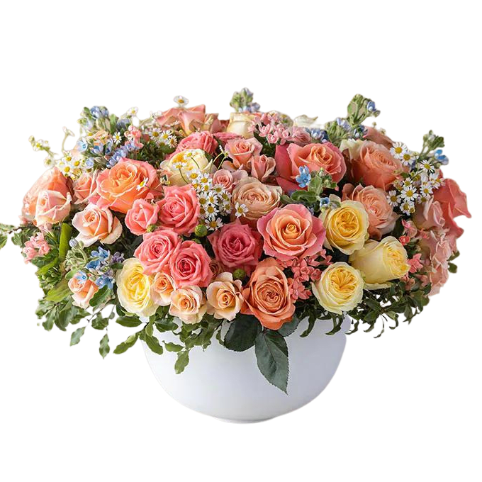 A large rose arrangement with premium roses. Different Color combinations available. We