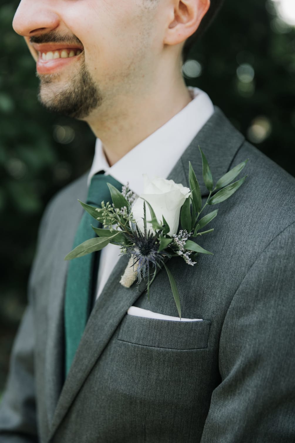 Handcrafted groom boutenneire