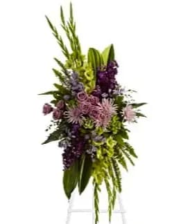 A beautiful tropical Spray of soft lavender flowers - roses, fuji chrysanthemums