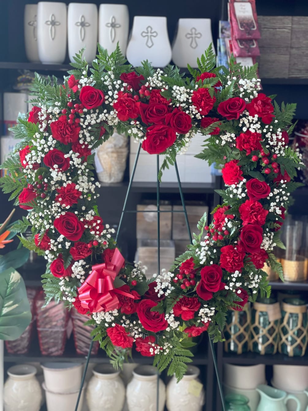 Beautiful heart shape arrangement for a funeral! Say goodbye with this beautiful