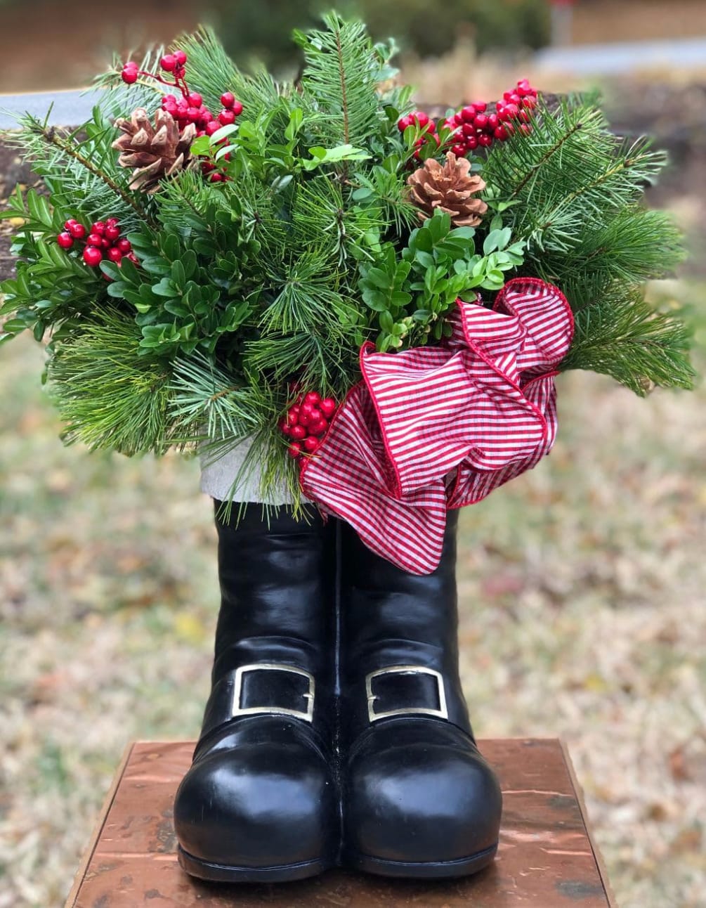 Santa Boots by Petals Flowers and Fine Gifts