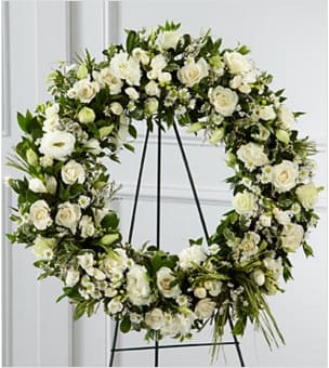 The FTD&reg; Splendor&trade; Wreath is a symbol of lasting love and kinship