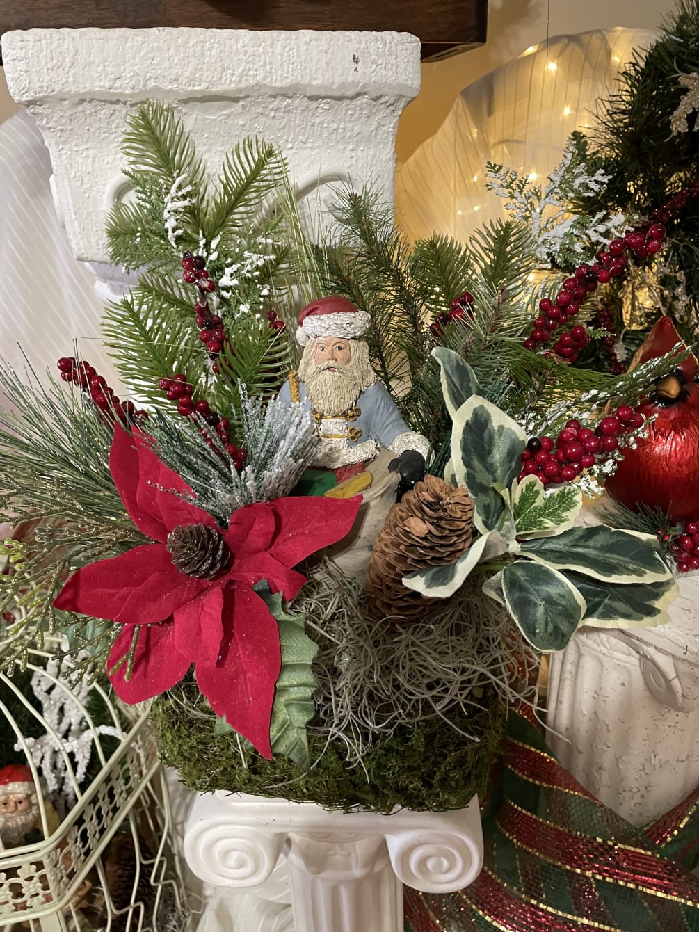 SILK Christmas & Ceramic Santa by Flowers For Keeps