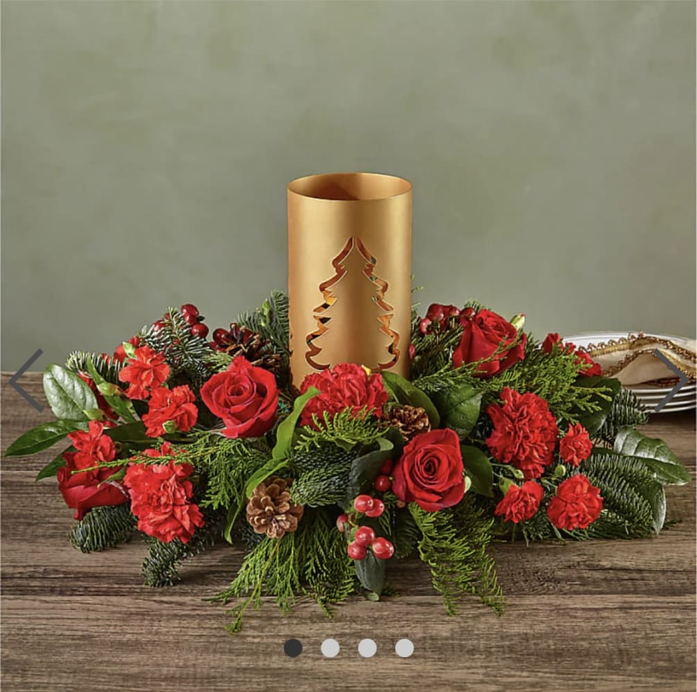 Evergreen Glow Centerpiece by ENCINITAS FLORIST