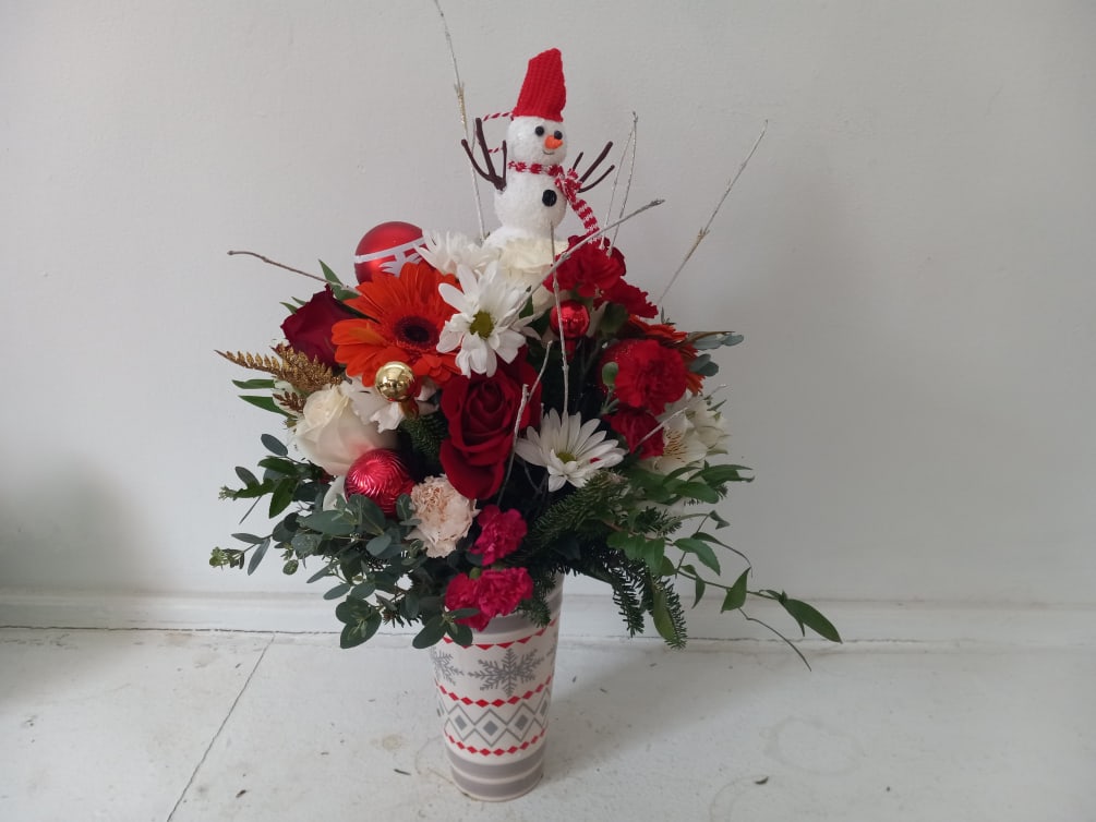 Tall Latte Christmas/New Year decorated cup with the festive seasonal arrangement