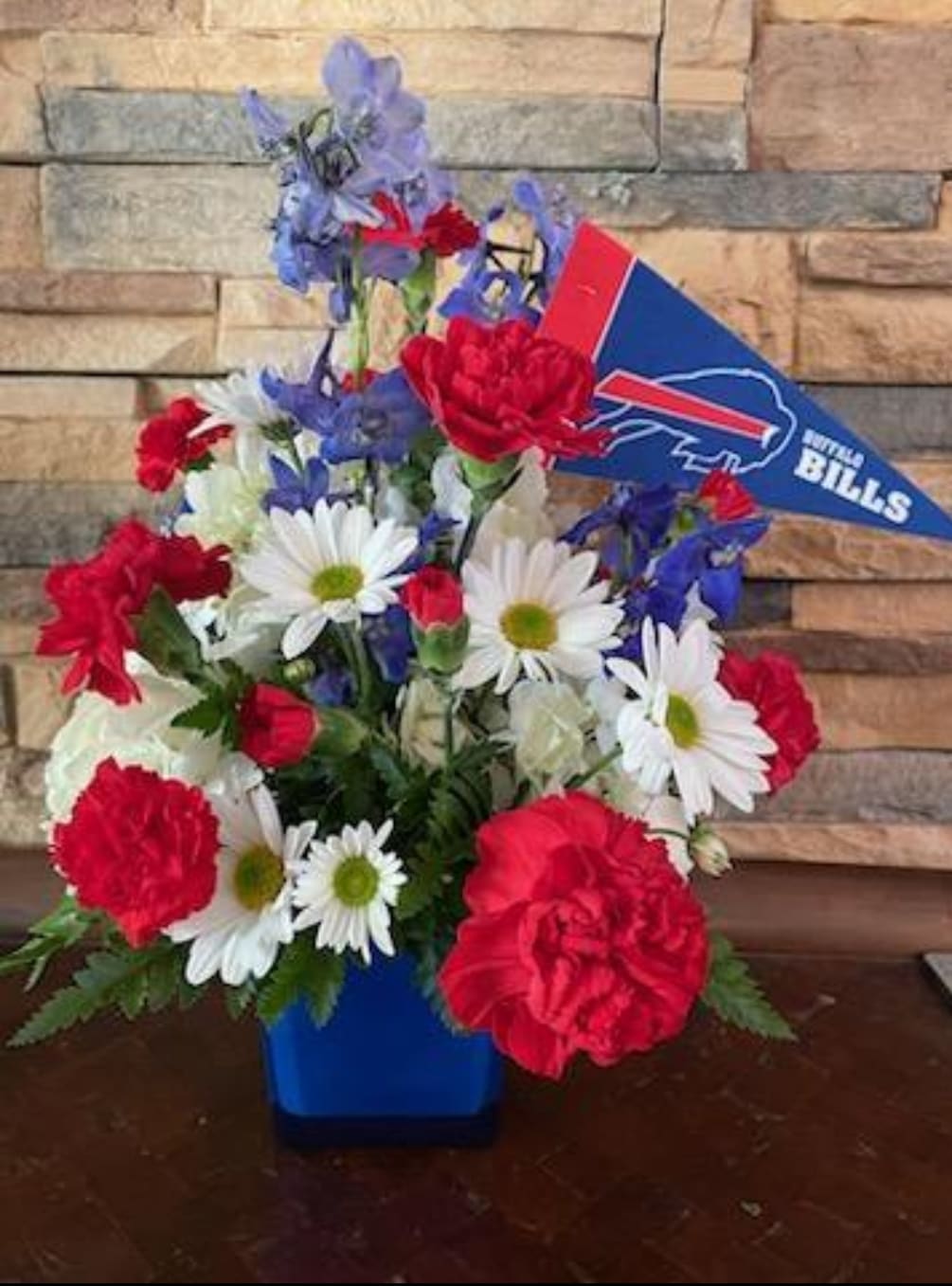 Bills Holiday Bouquet to send a loyal Bills fan with lush red