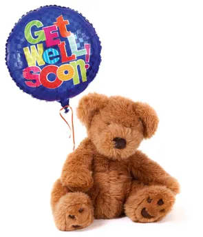 Send your thoughts today with a get well bear paired with a