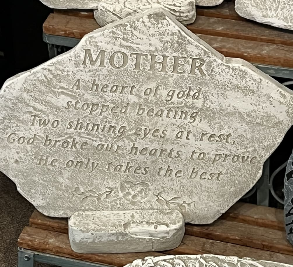 A Traditional sympathy gift with an engraved heartfelt message, &quot; MOTHER, A
