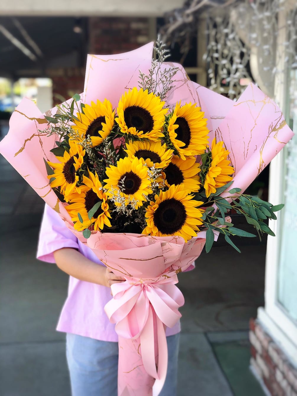 Sunflower Wrap Bouquet by Bee s Flowers