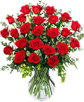 Two dozens long stem premium red rose. This special arrangement arrangement will