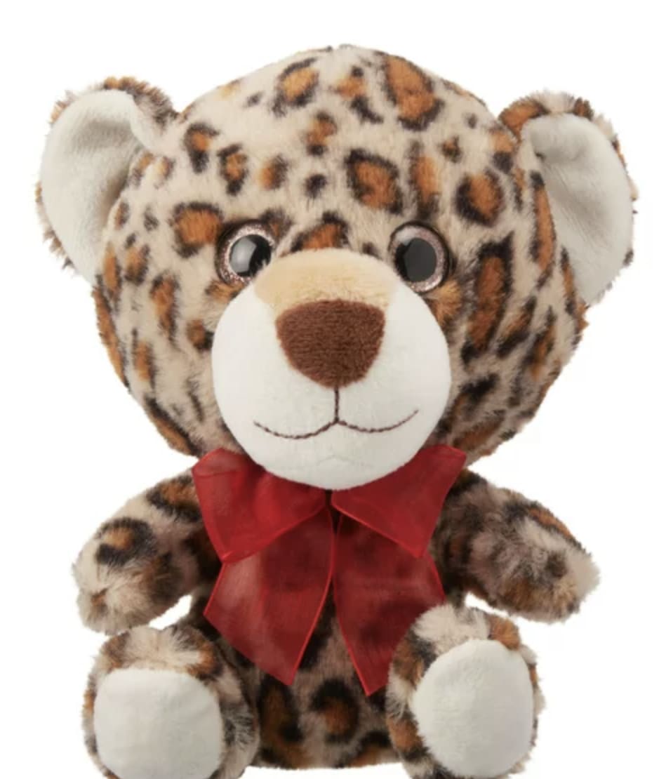 This cute little leopard stuffed animal will make the perfect companion for