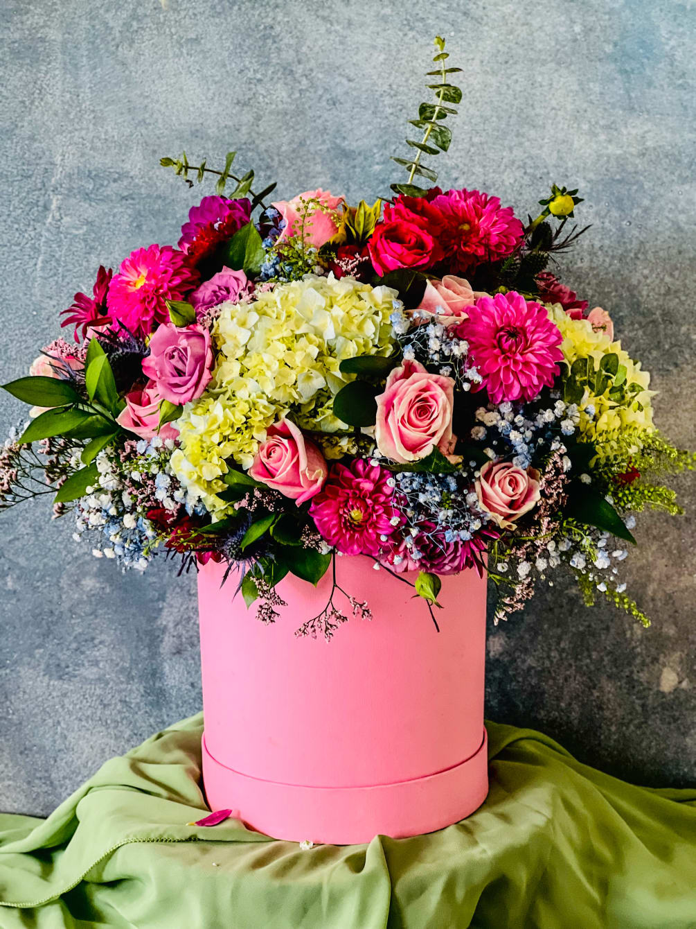 Brighten her Day! Pretty Pink and White Blooms designed in a large
