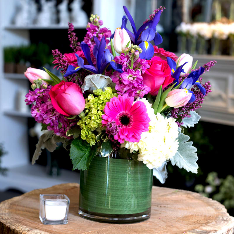 LOCAL DELIVERY ONLY!! 
A fresh spring mix of tulips, roses, gerbera, iris