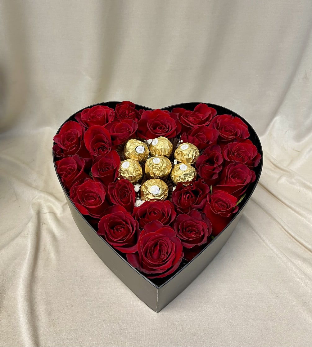 Heart box with chocolate 