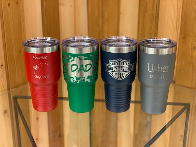 Send the coffee lover in your life this custom reusable engraved tumbler.