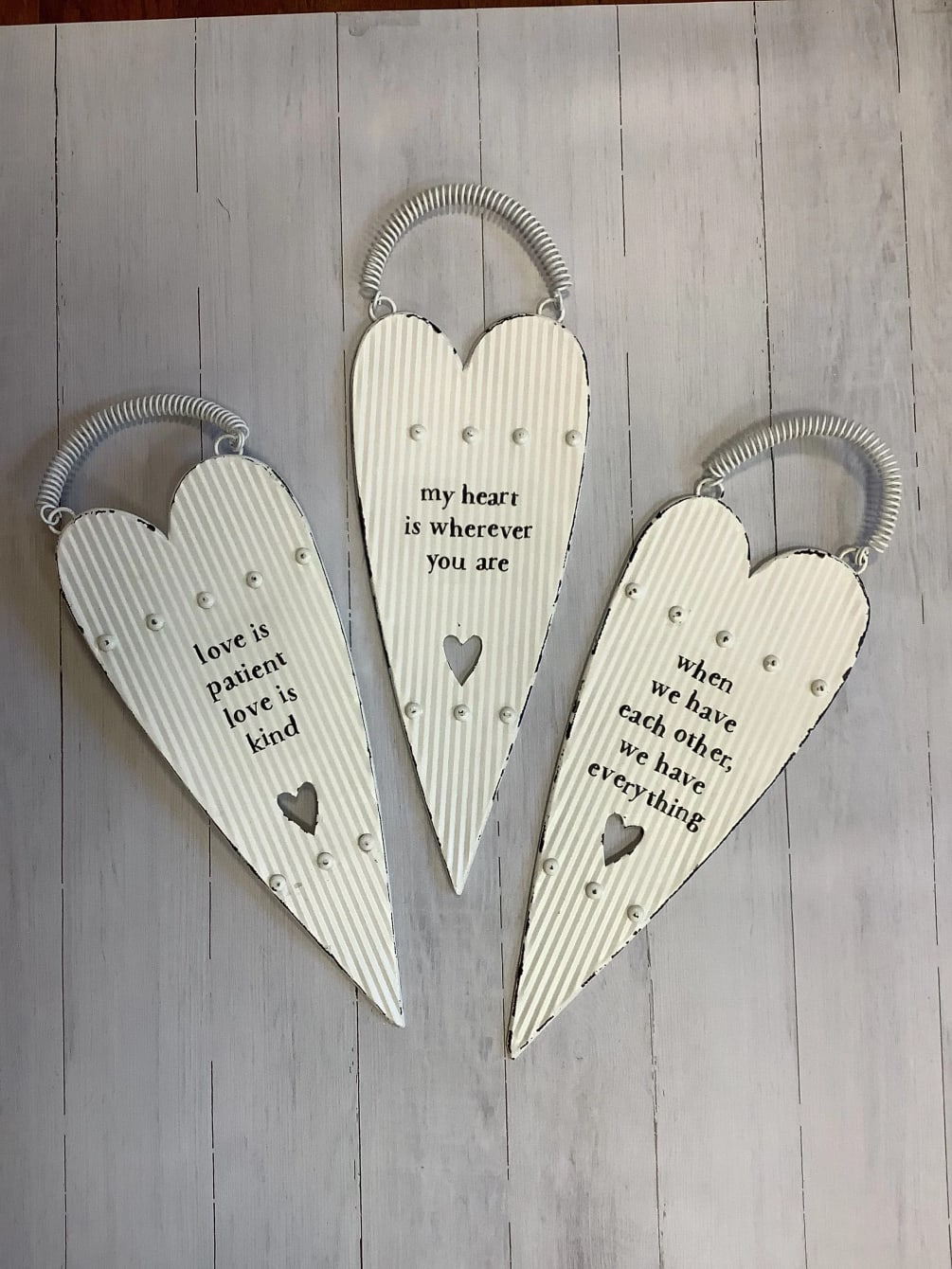 These adorable metal love signs to hang can be wrapped side by