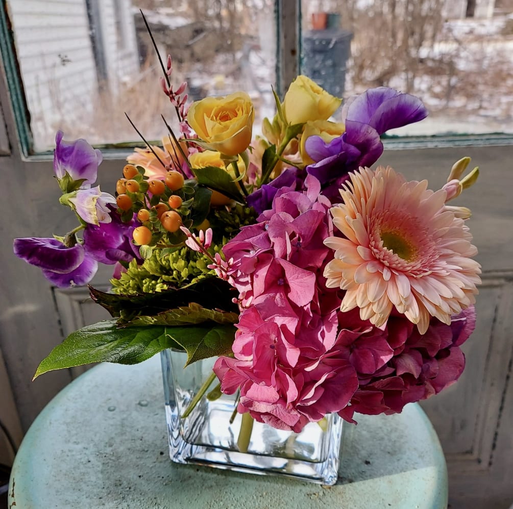 Colorful mixed blooms is the perfect splash of spring to brighten winter
