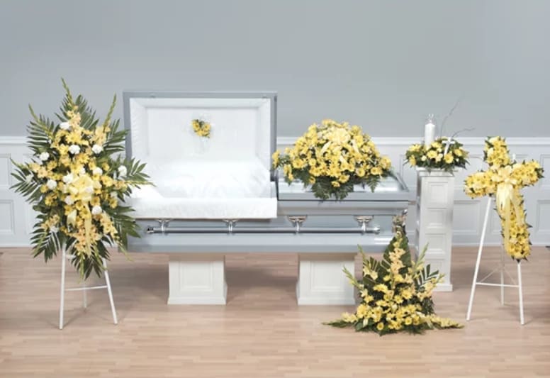 Casket &amp; pedestals not included in price. Components may vary.

Photo is deluxe

ENS40
