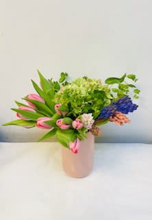 Tulips, hydrangea, hyacinth and ladys mantle will bring spring goodness to