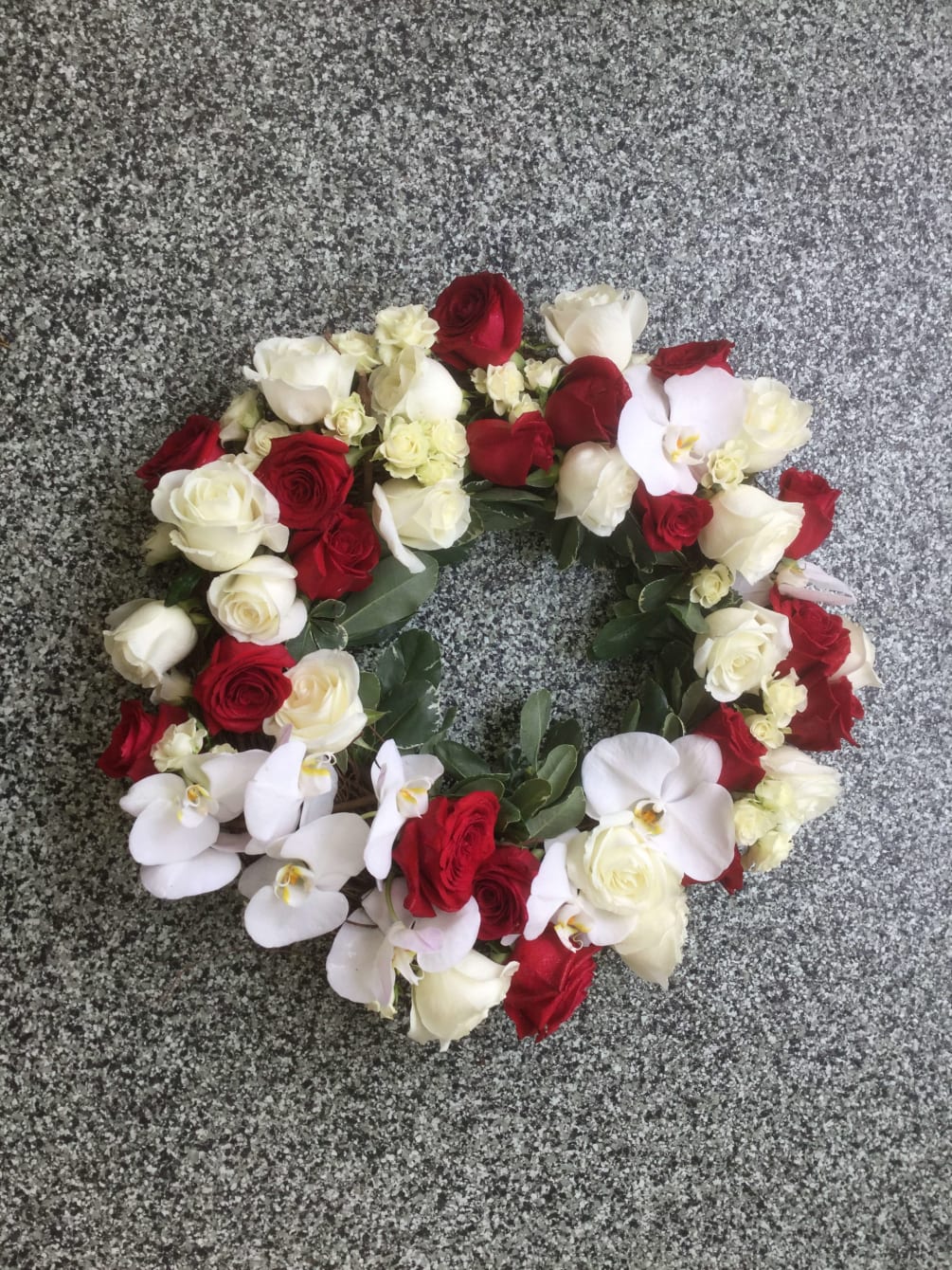 Burial at Sea WreathGlorious Red and White by McCool Flowers (Goldoon