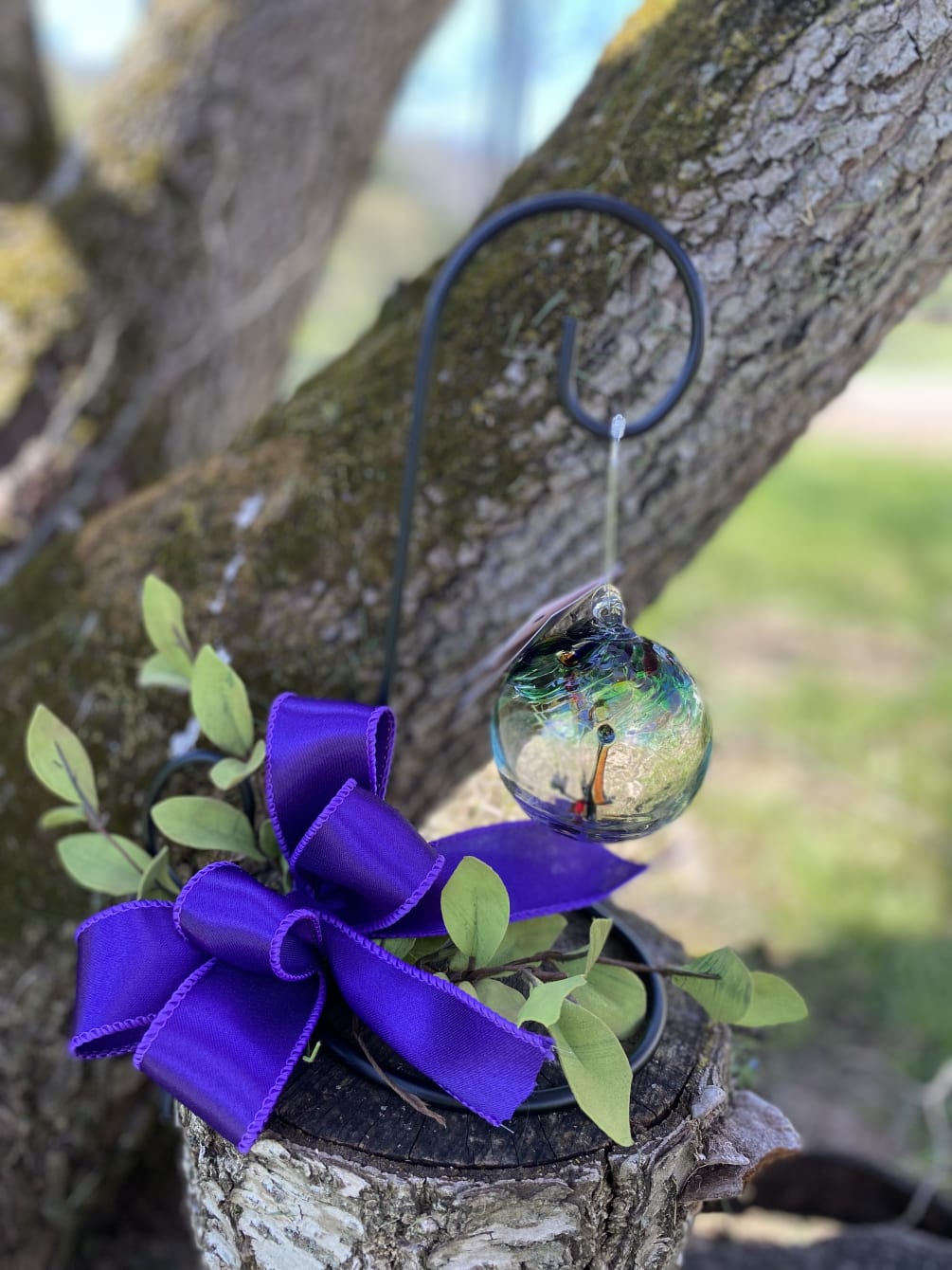 Kitras 2” Tree Of Remembrance Glass Keepsake With Silk Greenery by The