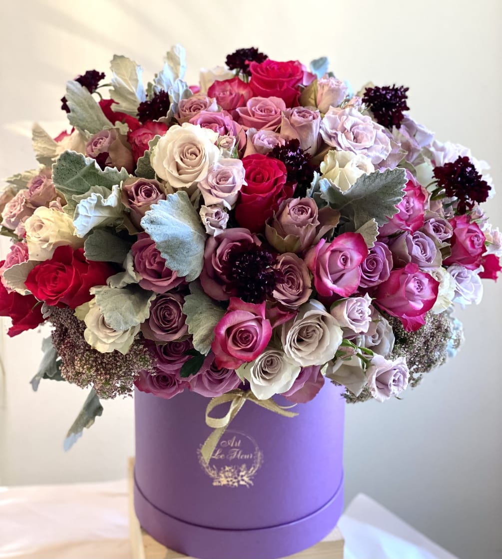 This floral hatbox is a fine assembling of some of our favorite