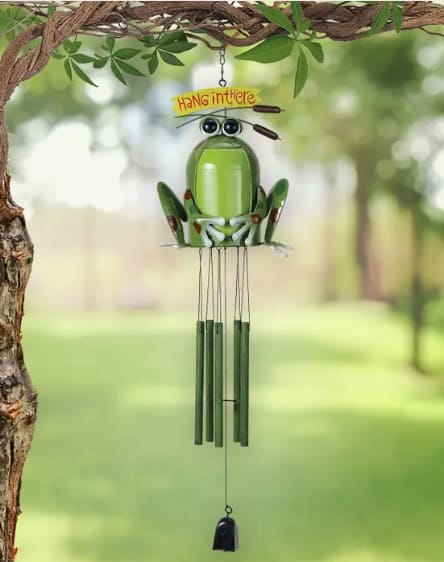 
From the Frogs and Friends collection, The Happy &ldquo;Hoppy&rdquo; Frog Wind Chime