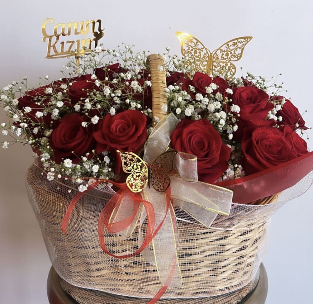 Beautiful Basket For The Birthday Girl! So classy and luxurious. 