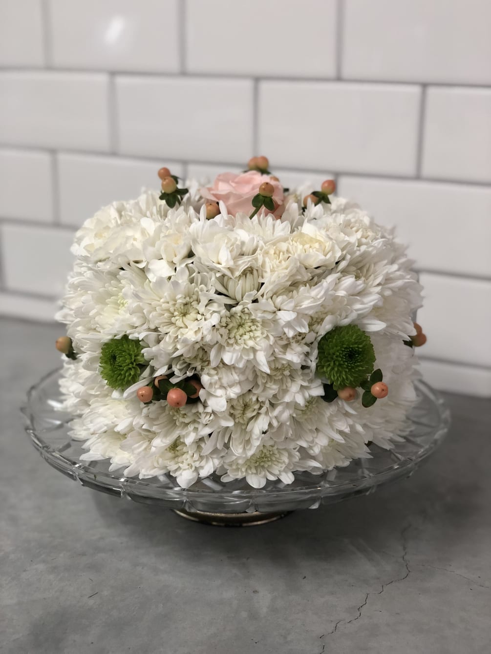 This is a Fresh Ideas Original!  Made with White flowers accented