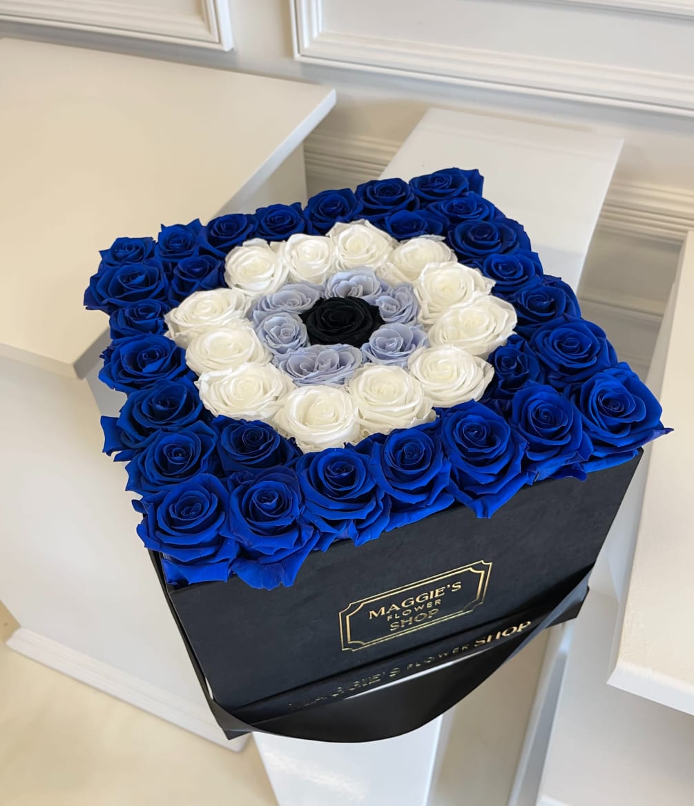 MFS Evil Eye Eternity Roses by Maggie s Flower Shop