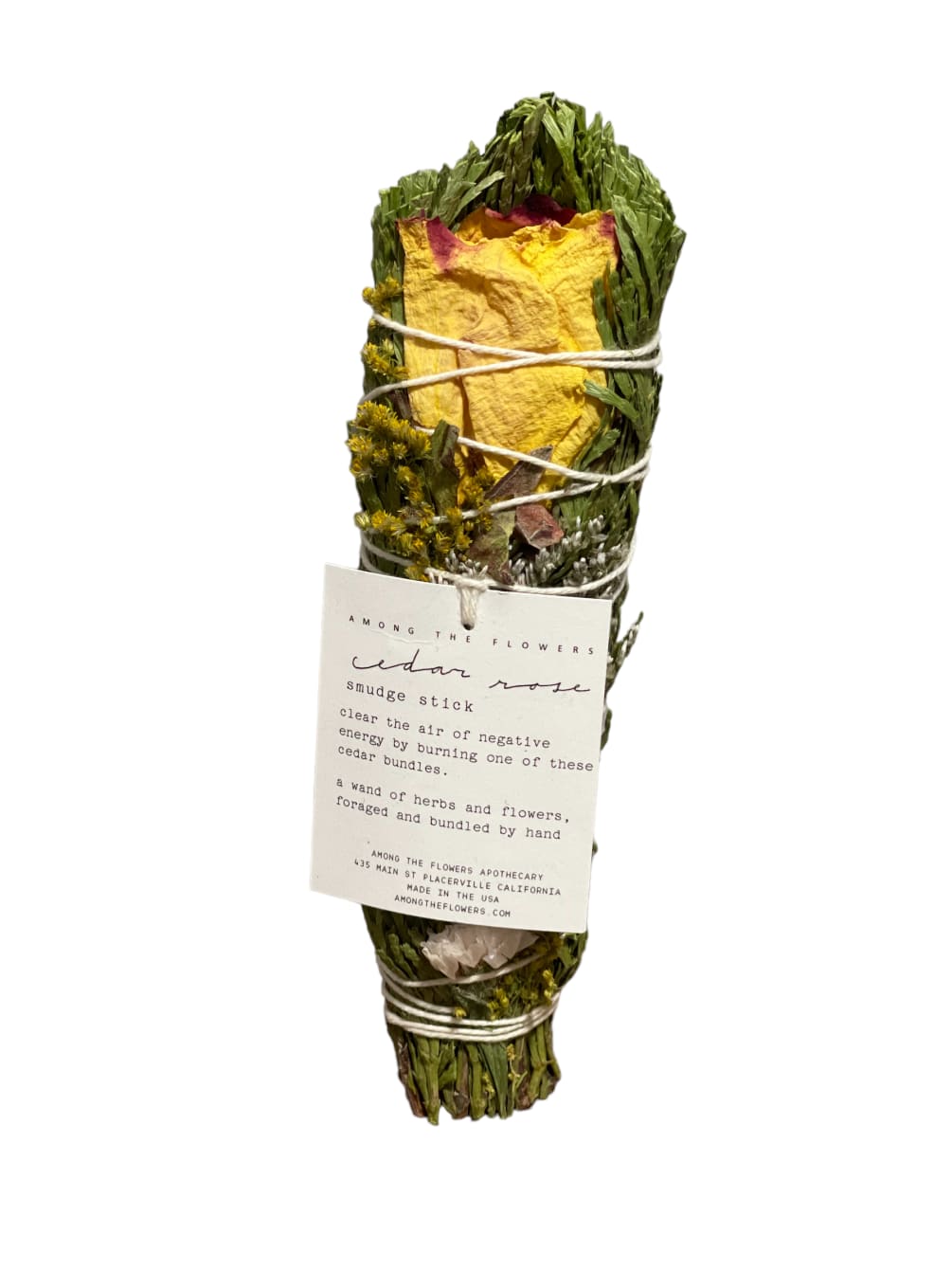 A bouquet of dried herbs and flowers, hand-bound with love out of