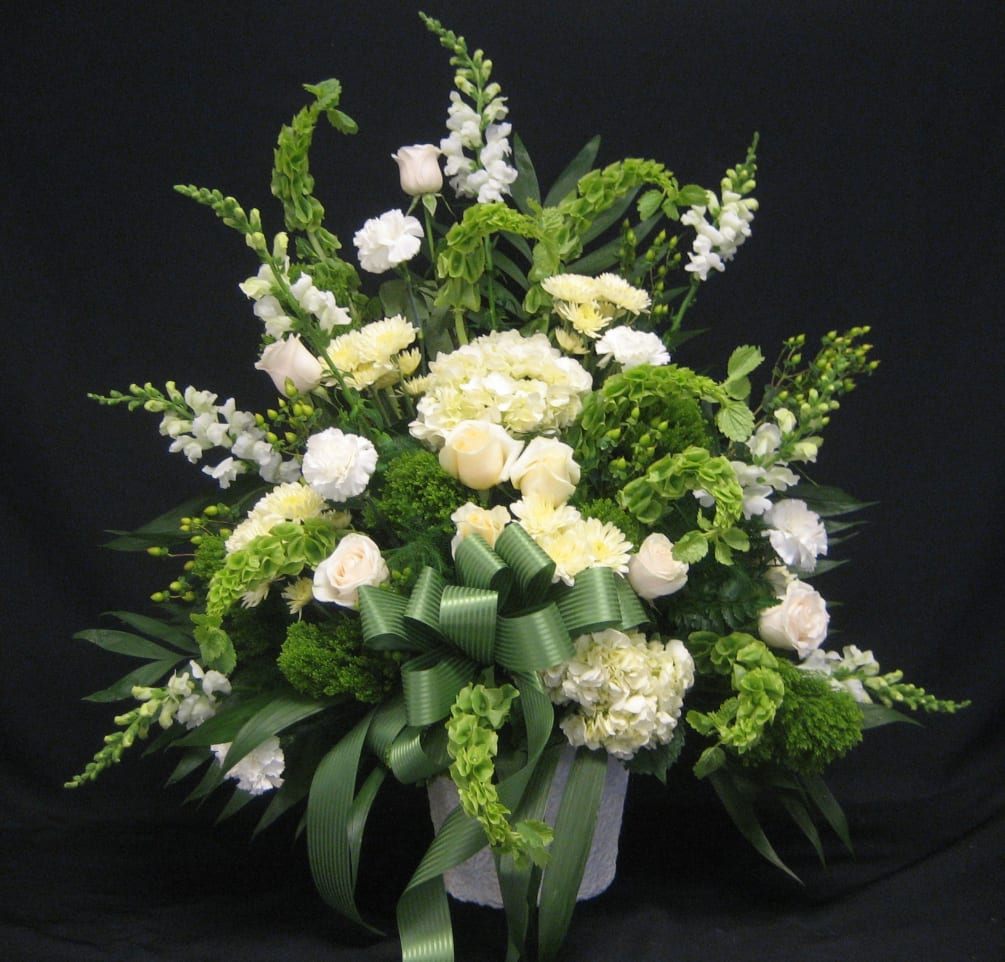 For the Irish and flower loving alike, this lush arrangement of hydrangea