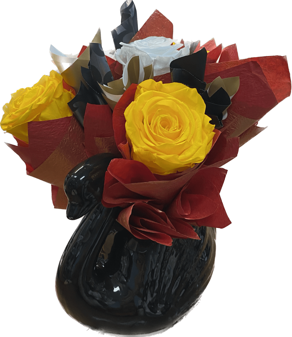 Forever Roses Wrapped and Arranged in Vase.
Can be made in any color